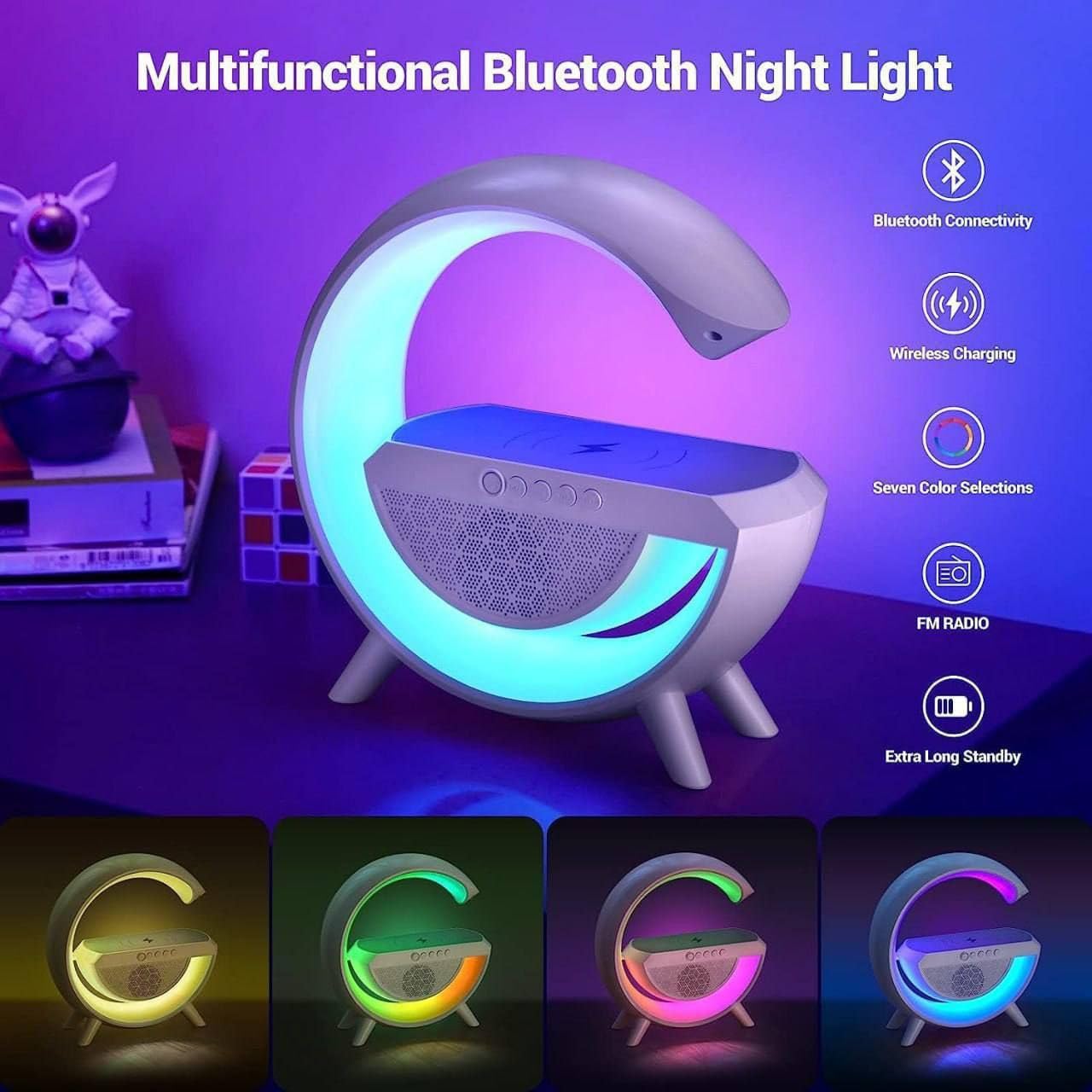 Coming Gen™ 4-in-1 Smart G-Shape Lamp with Wireless Charging, Bluetooth Speaker & Ambient Night Light