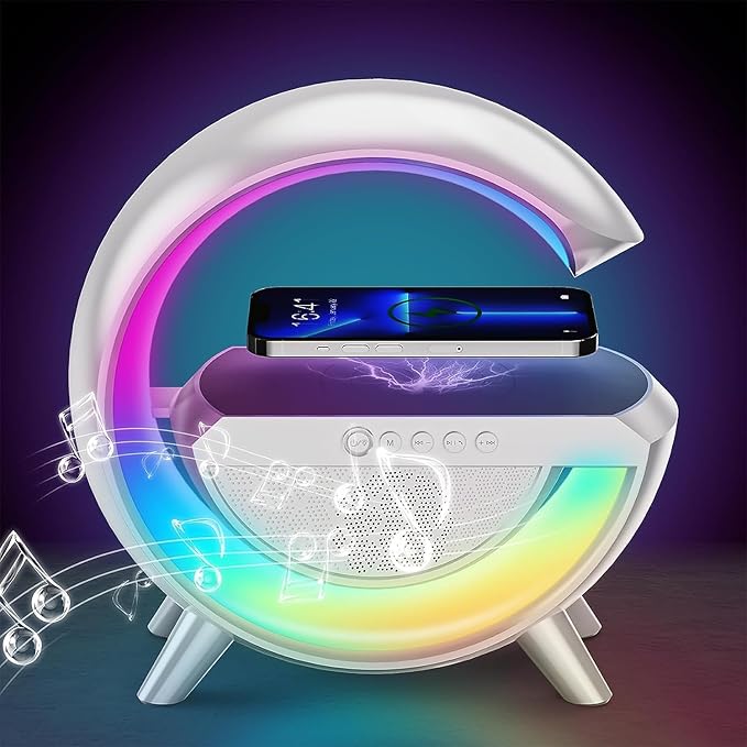 Coming Gen™ 4-in-1 Smart G-Shape Lamp with Wireless Charging, Bluetooth Speaker & Ambient Night Light